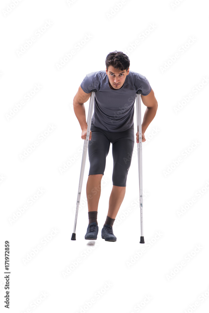 Young patient athlete sportsman suffering an injury trauma with Young patient athlete sportsman suffering an injury trauma with