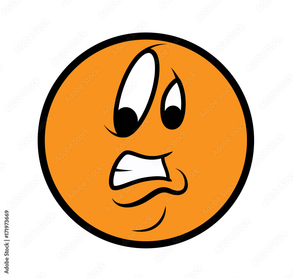 Fototapeta premium Scared Cartoon Face- Clip-art vector illustration