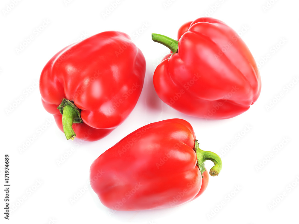 Red bell peppers isolted on white Red bell peppers isolted on white