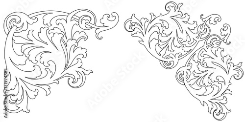 Baroque vector set of vintage elements for design. Decorative design element filigree calligraphy vector. You can use for wedding decoration of greeting card and laser cutting. 