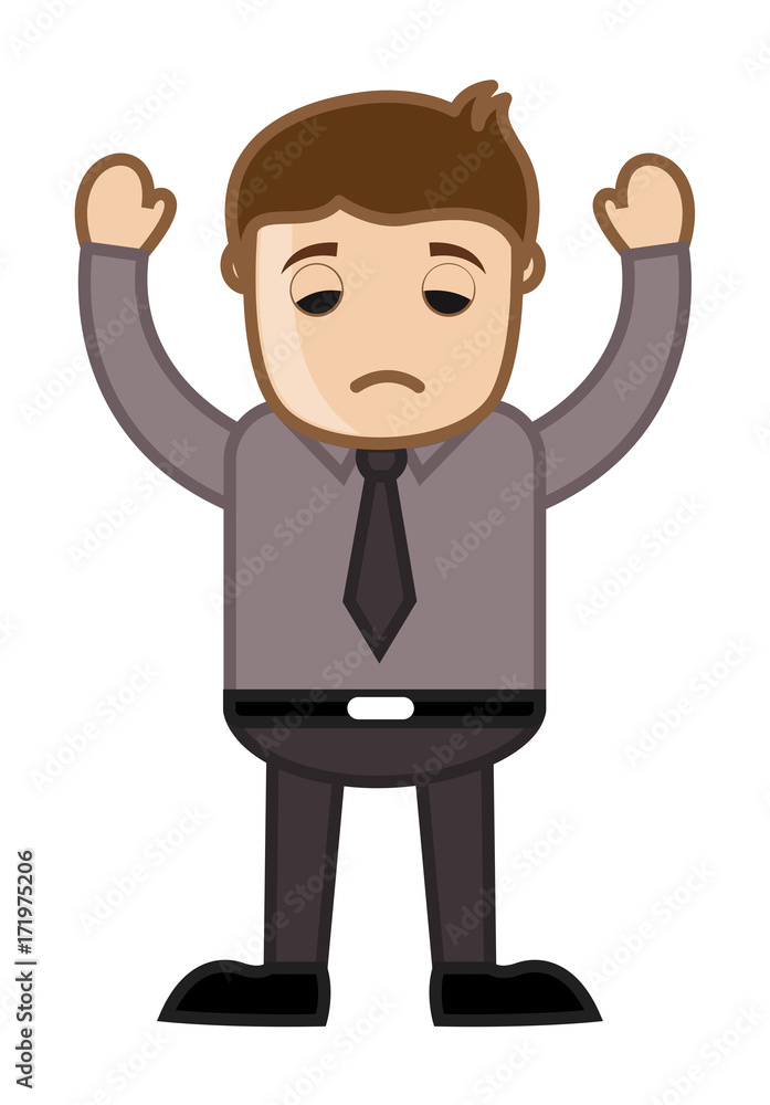 Tired Cartoon Businessman - Clip-art vector illustration Tired Cartoon Businessman - Clip-art vector illustration
