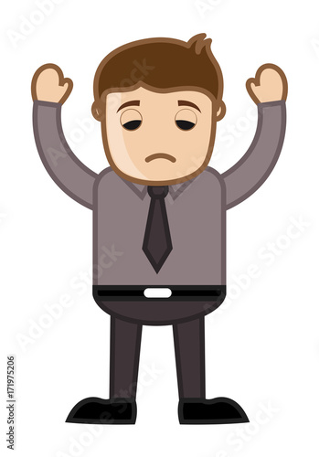 Tired Cartoon Businessman - Clip-art vector illustration