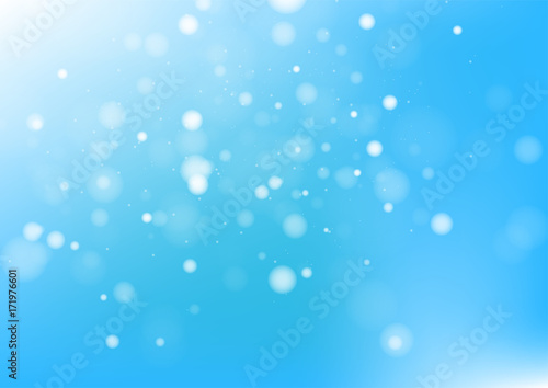 Blue sky abstract background and white bokeh lights. Vector illustration © royyimzy