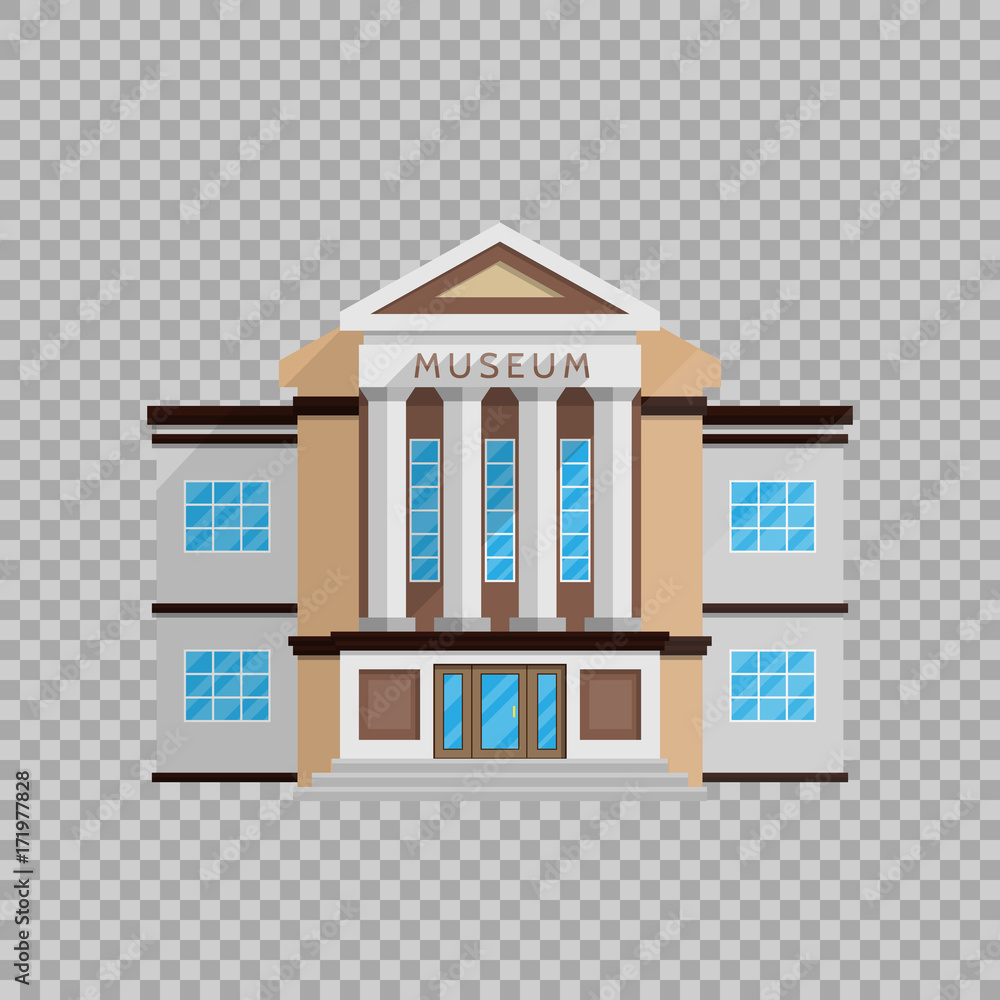 Museum building in flat style isolated on transparent background Vector  illustration. Classical architecture, cultural monuments exhibits, cultural  program symbol for your projects Stock Vector | Adobe Stock