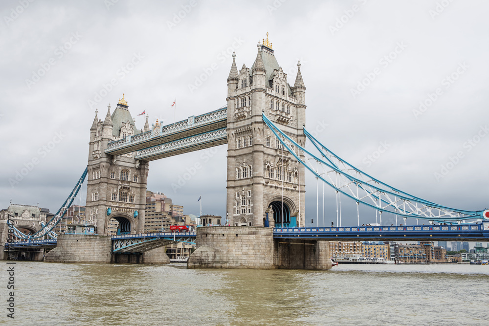 LONDON - AUGUST 21, 2017: Tower Bridge in London, the UK. View from River Thames