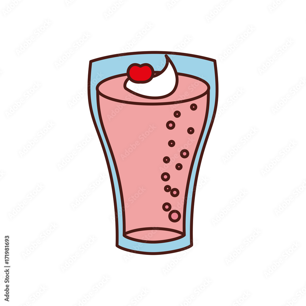 milkshake with cream in glass strawberry drink vector illustration milkshake with cream in glass strawberry drink vector illustration