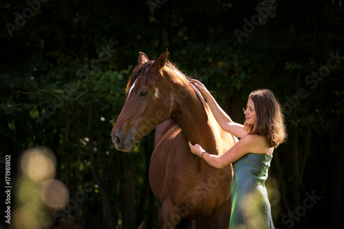 Freundschaft zwischen Pferd und Mädchen