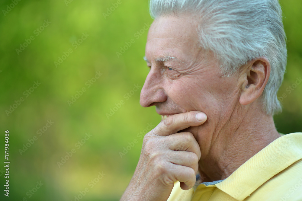 elderly man in park elderly man in park