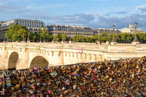 Love padlocks at the Pont Neuf in Paris