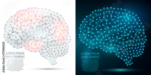 Polygonal DNA abstract image. Low poly wireframe