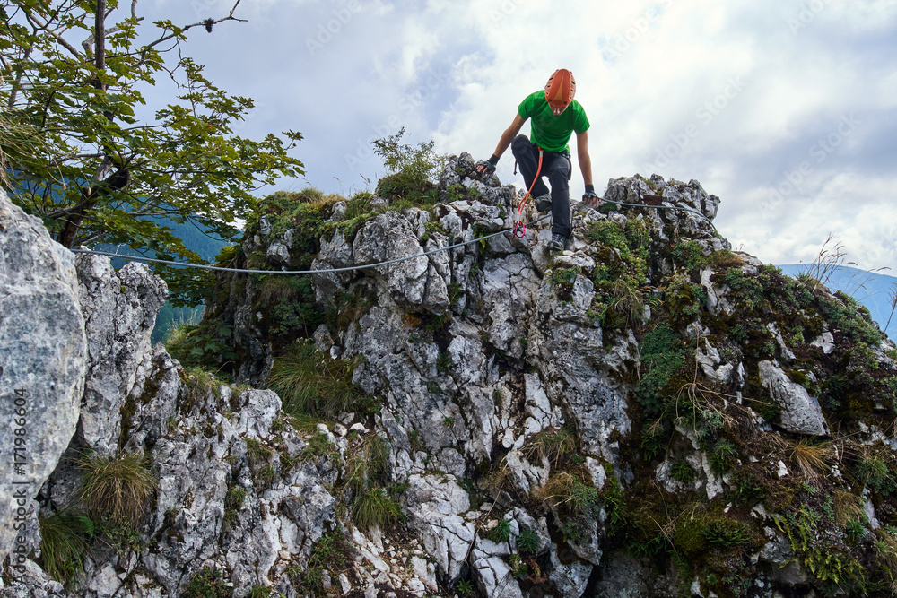 Climbing on via ferrata