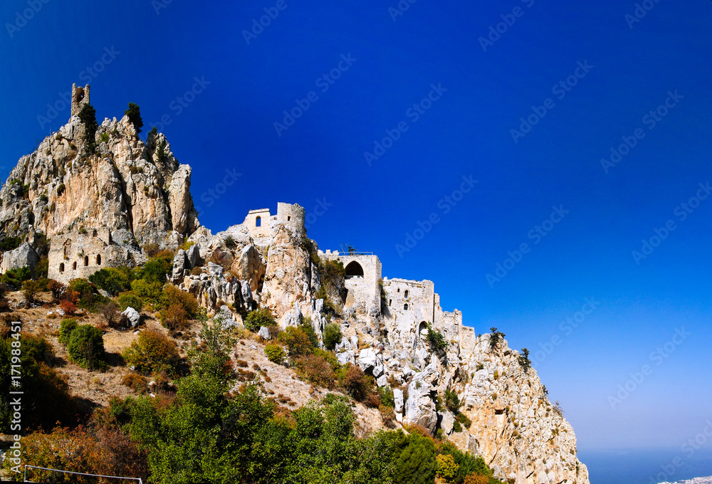 Naklejka premium Exterior of Saint Hilarion Castle at Kirenia, Northen Cyprus