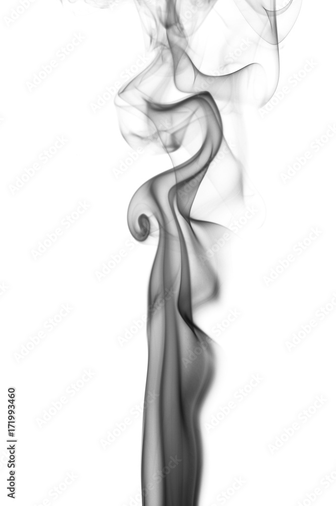 Black abstract smoke wave, isolated on white background Black abstract smoke wave, isolated on white background