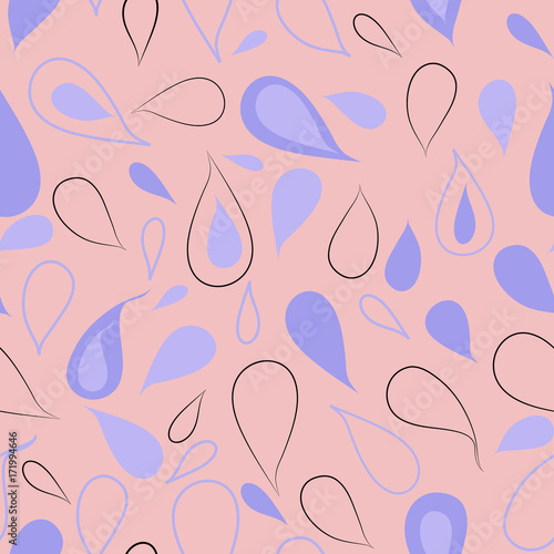Colorful and abstract seamless pattern with drops - Eps10 vector graphics and illustration