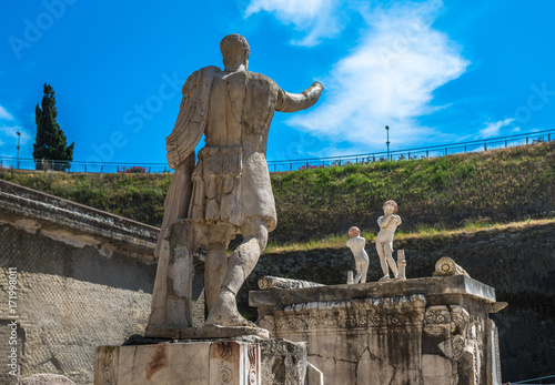 Ruins of Herculaneum, ancient roman town destroyed by Vesuvius eruption