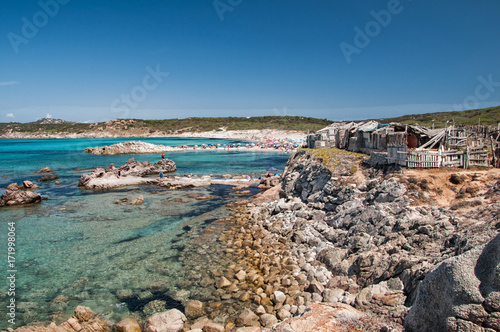Fotografie THE FAMOUS BEACH RENA MAIORE IN SARDINIA GALLURA WITH THE BLUE SEA