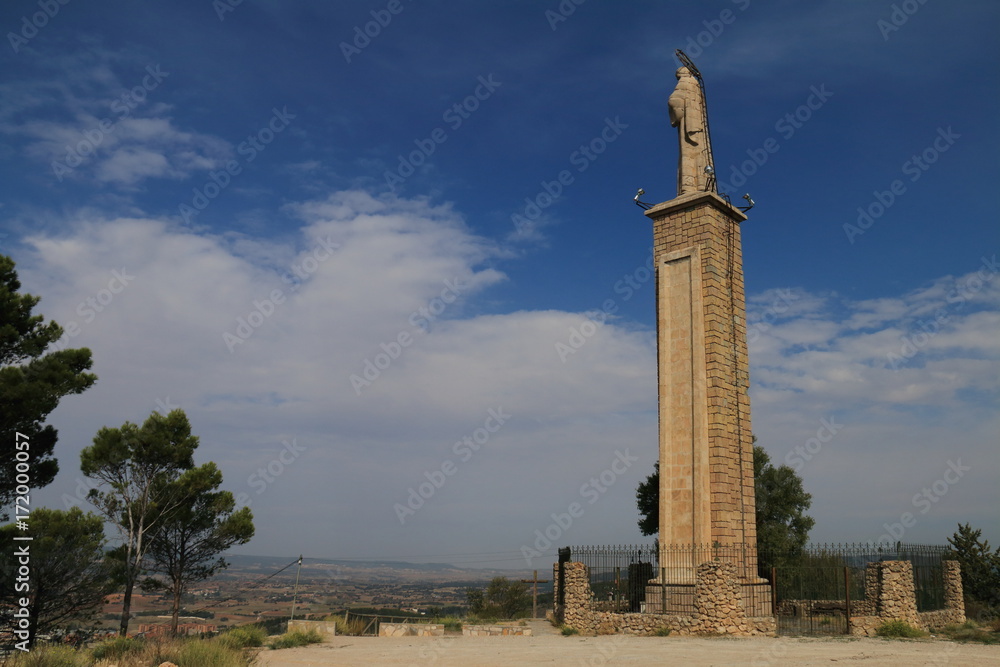 Monument of the Sacred Heart of Jesus in Cerro del Socorro, Cuenca, Spain