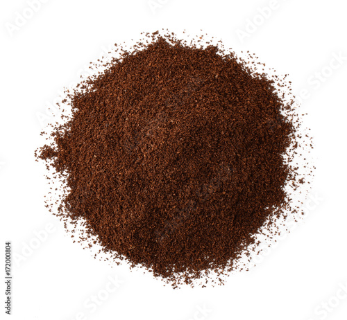 Top view of roast ground coffee