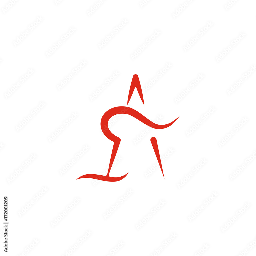 Obraz premium Abstract a letter logo design template, vector illustration