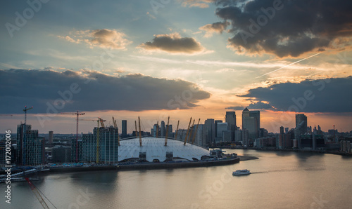 London city Canary Wharf  skyline panorama