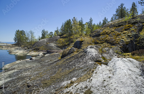 Rocky shores of Lake Ladoga photo