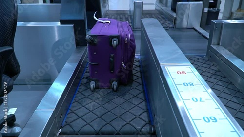the airport check-in. Luggage on the conveyor belt