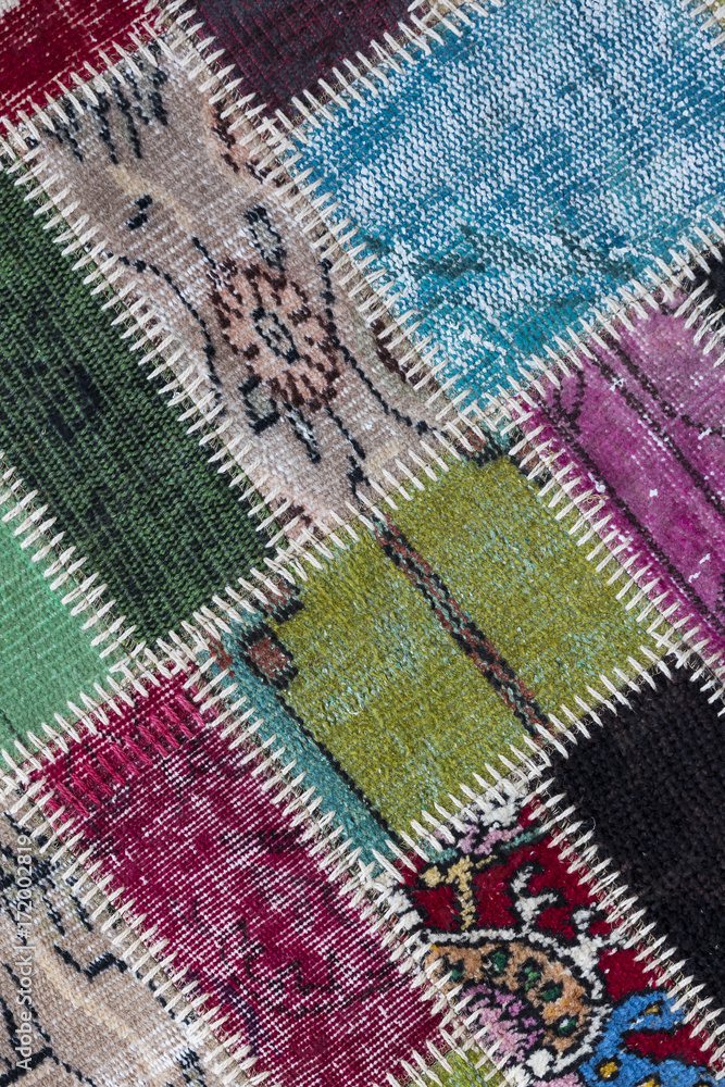 Texture of a piece of old carpet to sew thick threads Texture of a piece of old carpet to sew thick threads