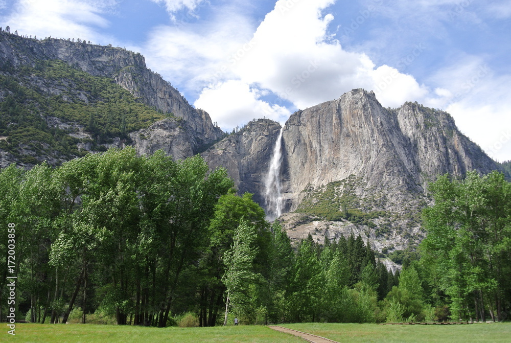 Yosemite National Park with waterfall, California, USA