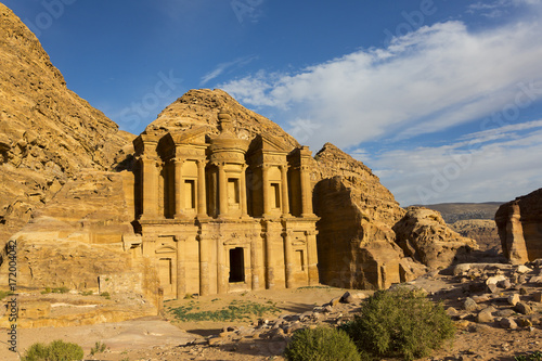 Ancient abandoned rock city of Petra in Jordan tourist attraction 