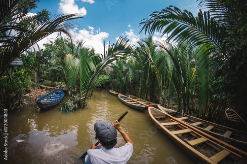 Tourist attraction - mekong delta boat tour. Exotic holidays in Vietnam.