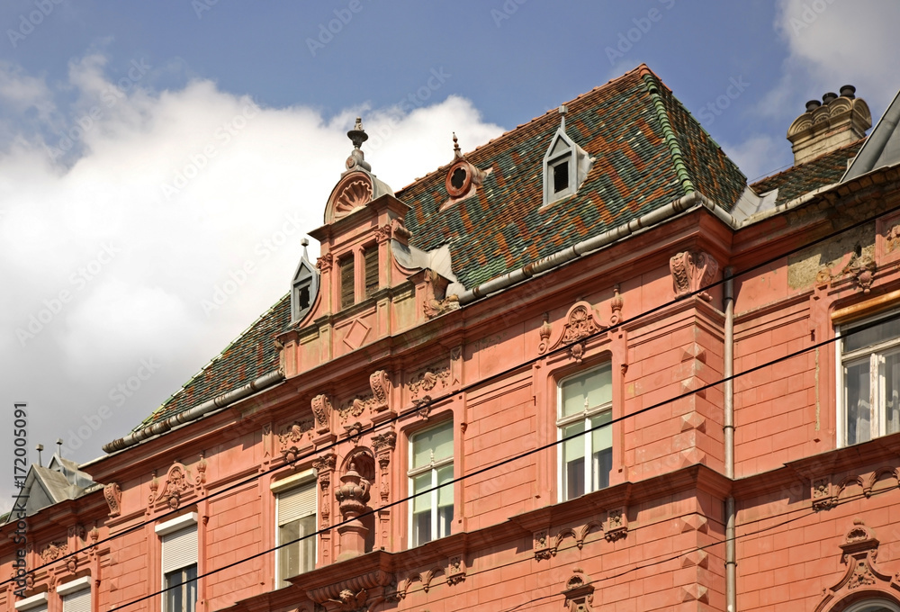 Fragment of old building in Szeged. Hungary Fragment of old building in Szeged. Hungary