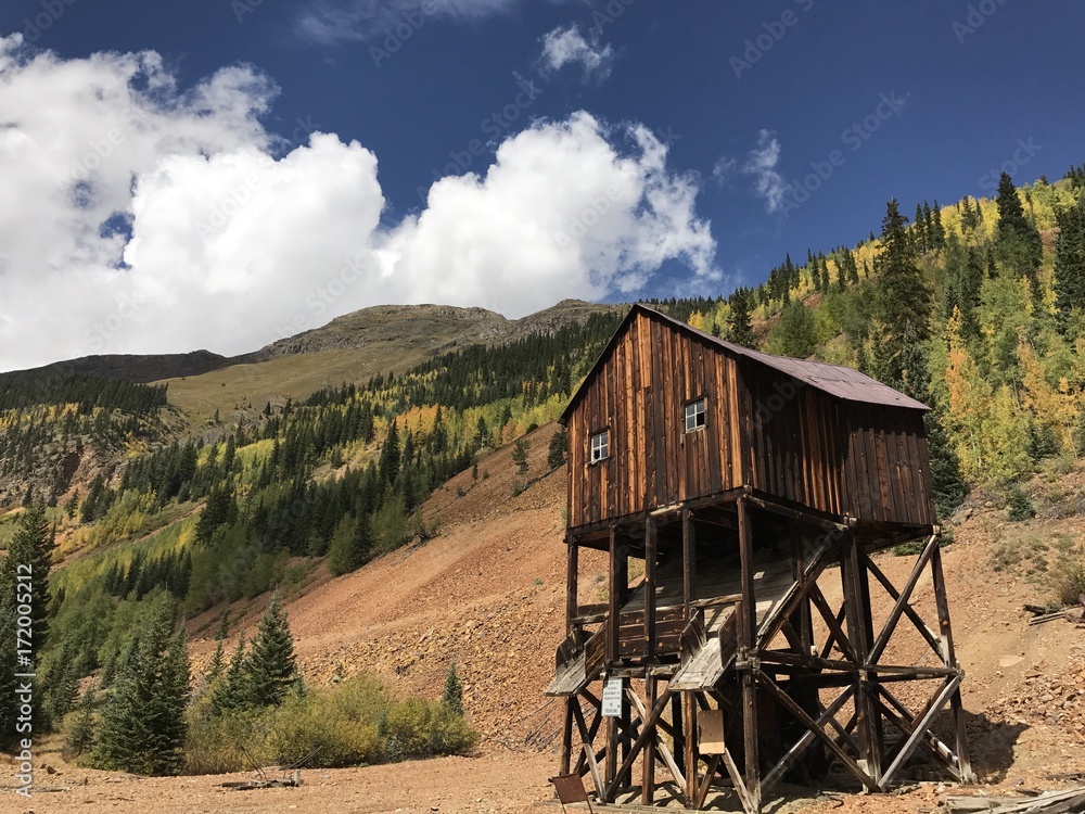 Fototapeta premium beautiful old mountain mine in the fall