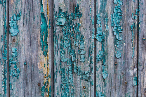 Blue old wooden plank texture, background, wallpaper, template photo