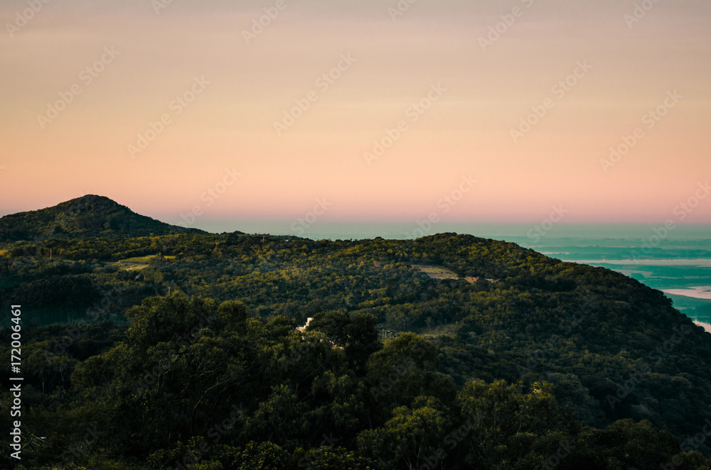 Fototapeta premium Hill during Sunset