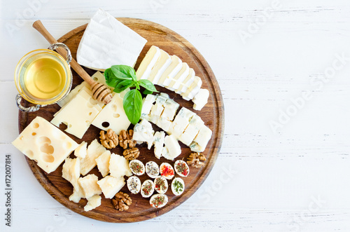 Plate with different kind of cheese