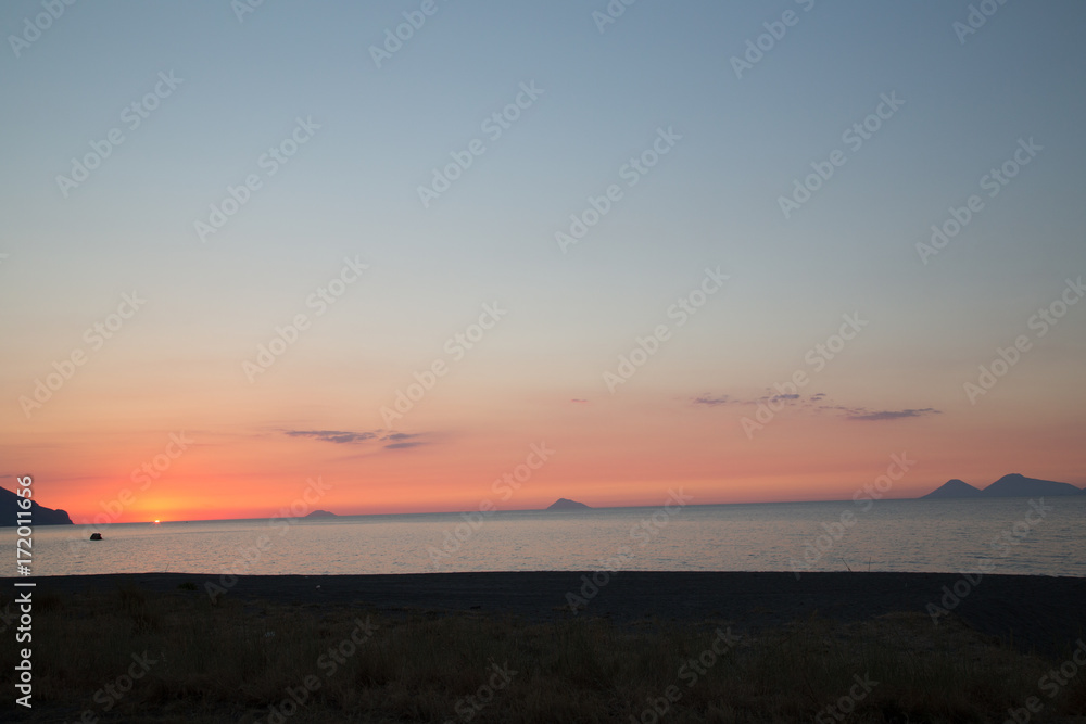 Aeolian islands, sunset