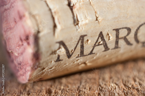 Wine cork wood table close up (shallow depth of field)