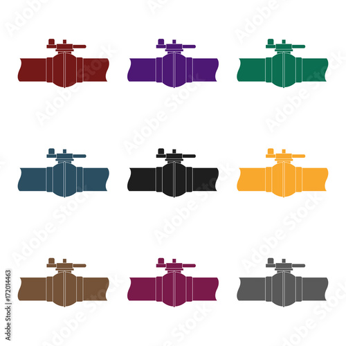 Pipeline shutter.Oil single icon in black style vector symbol stock illustration web.