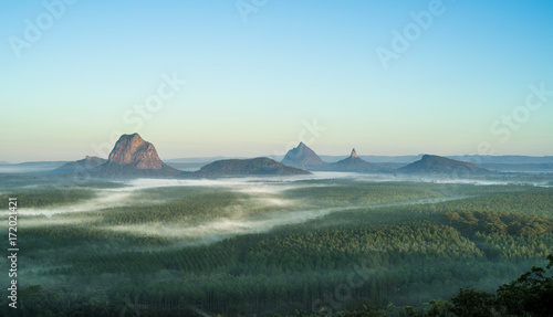 Foggy Morning, Glasshouse mountains