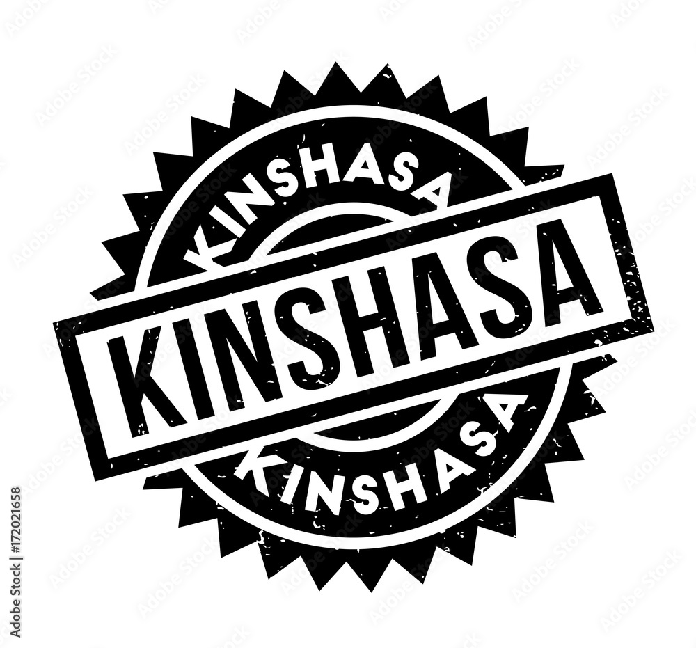 Kinshasa rubber stamp. Grunge design with dust scratches. Effects can be easily removed for a clean, crisp look. Color is easily changed.