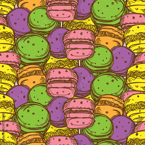 pattern macaroon hand drawing graphic background 