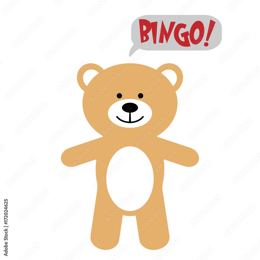 Toy bear with text BINGO! Toy bear with text BINGO!