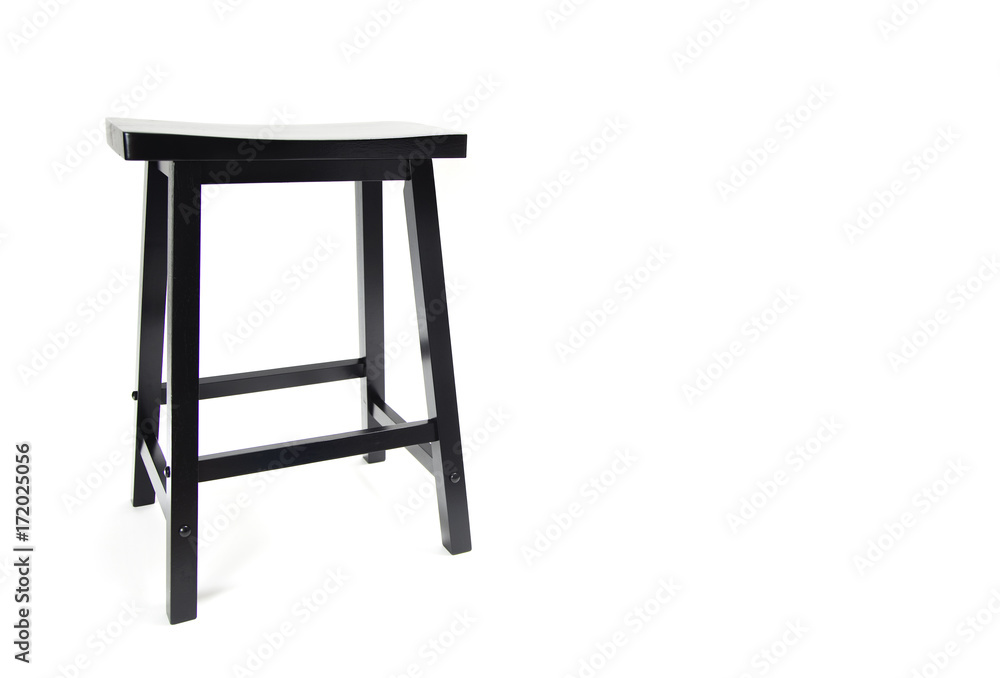 Saddle Seat Black Stool on a White Background Saddle Seat Black Stool on a White Background