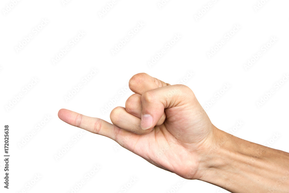 Little finger making promise. Hand gesture isolated on white background. Body language. Clipping path Little finger making promise. Hand gesture isolated on white background. Body language. Clipping path