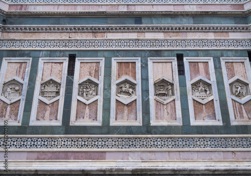 Beautiful front of Giotto Tower in Florence