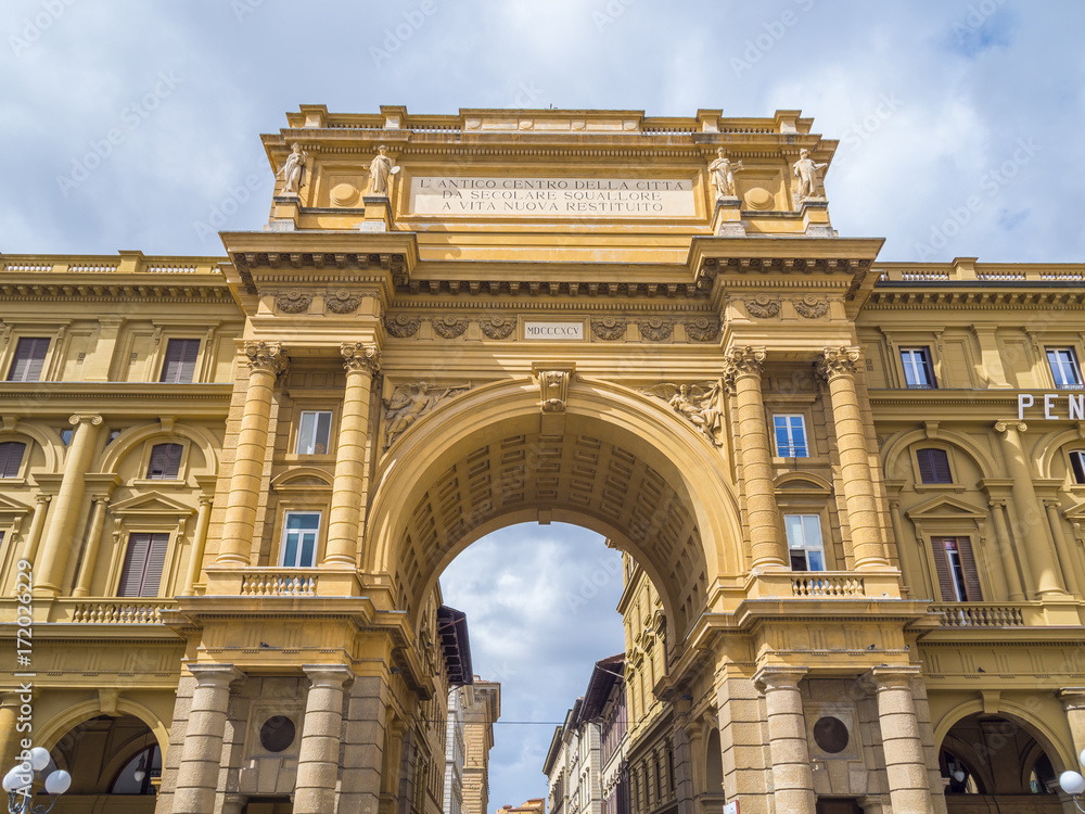 Gate at Square of Republic (Piazza della Repubblica) in Florence