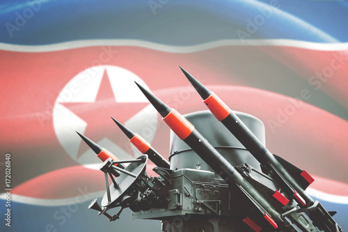 Nuclear weapon with North Korea flag