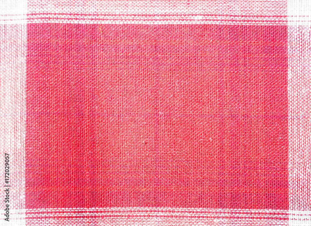 Close up red and white fabric pattern background. Close up red and white fabric pattern background.