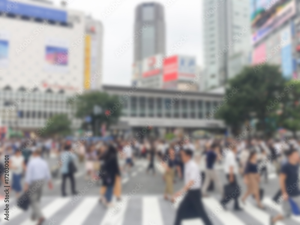 Blur image of a Shibuya cross .