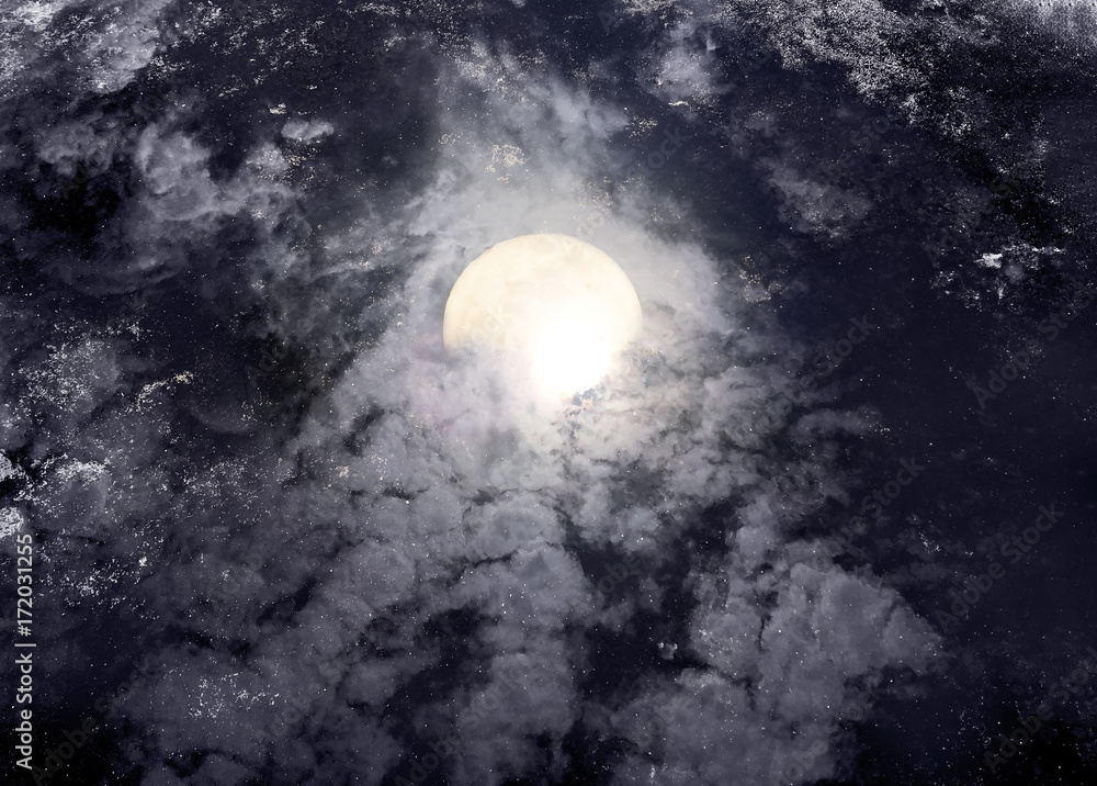 Abstract night sky with full moon for halloween background. Abstract night sky with full moon for halloween background.